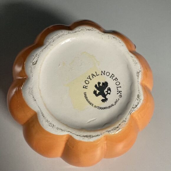 Royal Norfolk Greenbrier International Ceramic Pumpkin with removable lid • EUC - Picture 2 of 8